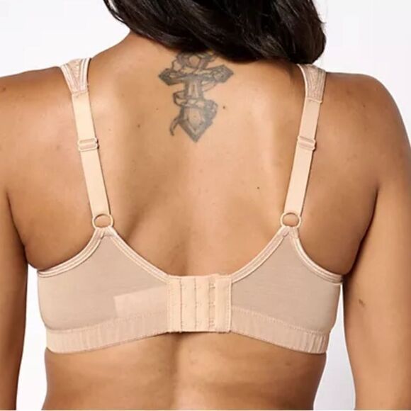 New Breezies Wild Rose Seamless Support Bra Sz 36DD warm beige - Picture 2 of 4